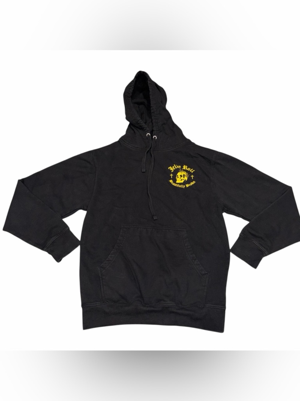 Jelly Roll Black Beautifully Broken Fleece Hoodie Sweatshirt Tour Merch Small